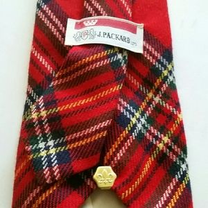 J PACKARD Ltd Red Wool Tie